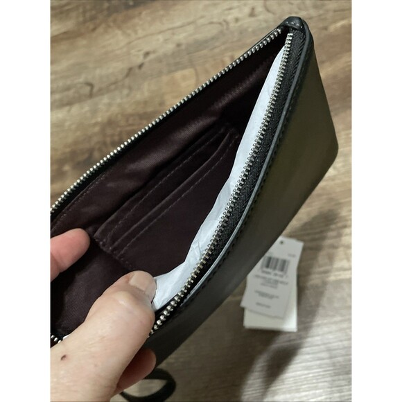 Coach Large CornerZip Wristlet CR392 Smooth Black Leather Wallet $168 Retail - Picture 6 of 6
